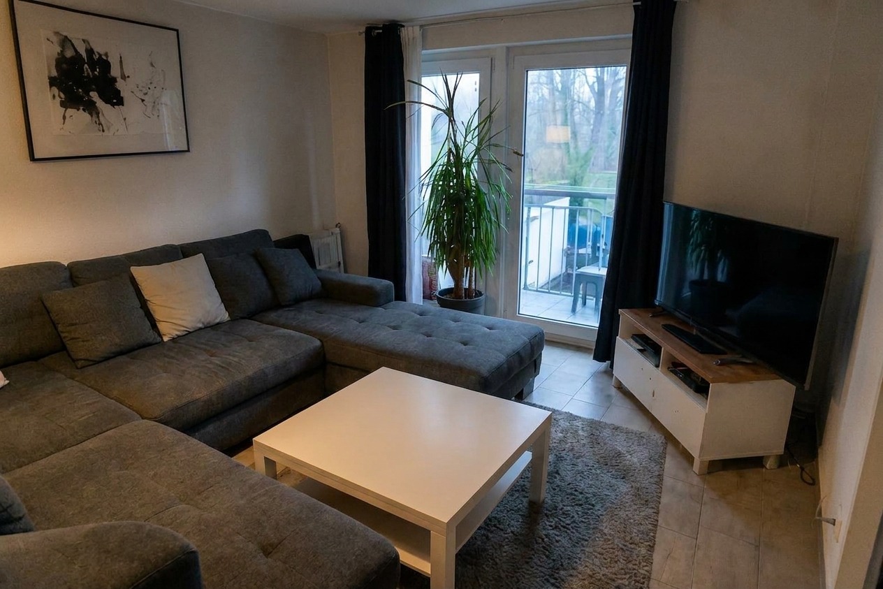 After: clean living room